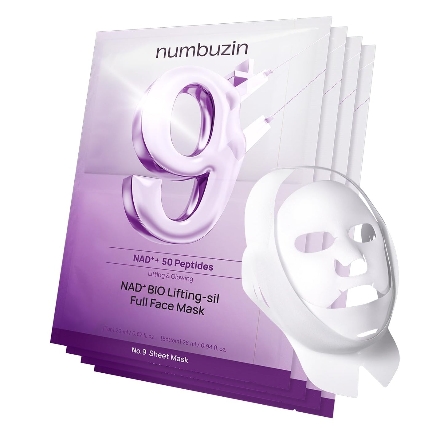 Numbuzin - No. 9 NAD Bio Lifting Full Cover Facial Mask +GWP 4pz