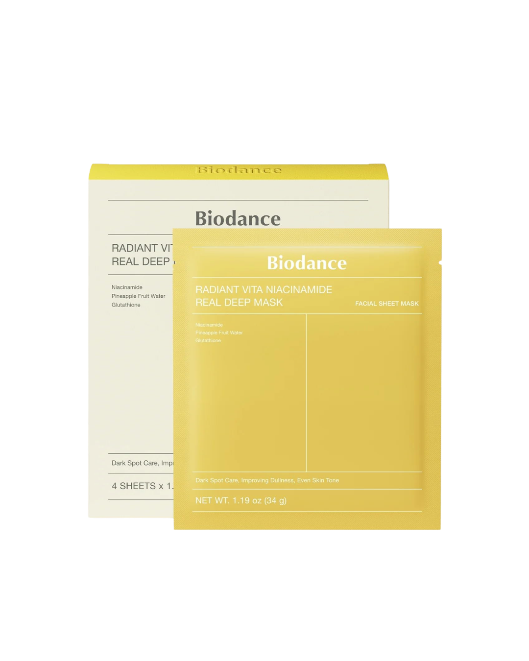 Biodance - Radiant Vita Niacinamide Real Deep Mask 1Box (34g*4ea)